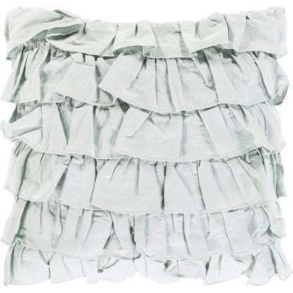 Ruffle Indoor/Outdoor Pillow by Surya. Made from 55% linen, 45% cotton, 100% cotton in a modern style.