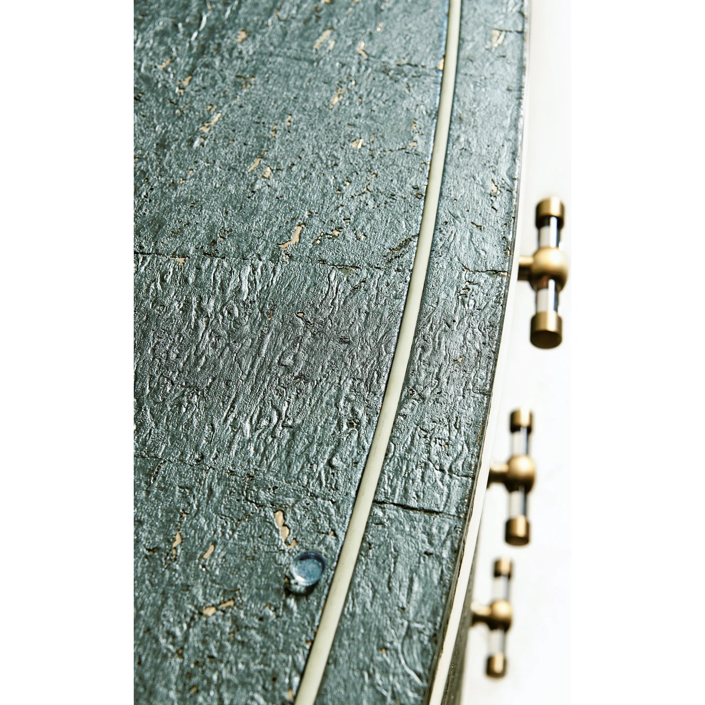 010 SI-2186333 | Closeup | Suberin Cork Bow Front Chest by Jonathan Charles in blue and teal cork wallpaper. Made from beech wood, cork in a modern style.