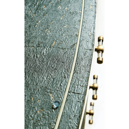 Suberin Cork Bow Front Chest by Jonathan Charles in blue and teal cork wallpaper. Made from beech wood, cork in a modern style.