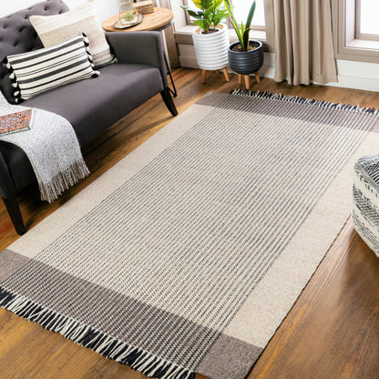 Reliance Rug - 27884 by Surya in charcoal, medium gray, black, tan, cream. Made from unique in a unique style.