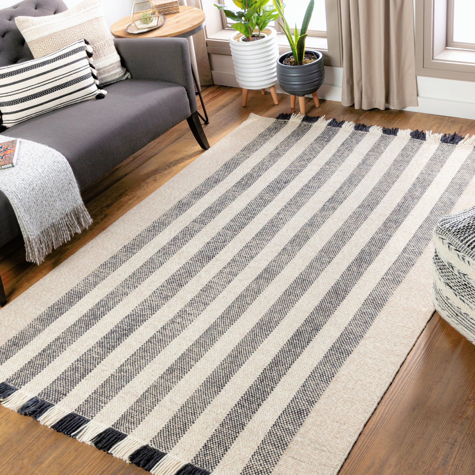 Reliance Rug - 27886 by Surya in black, light beige, cream. Made from 100% wool in a unique style.