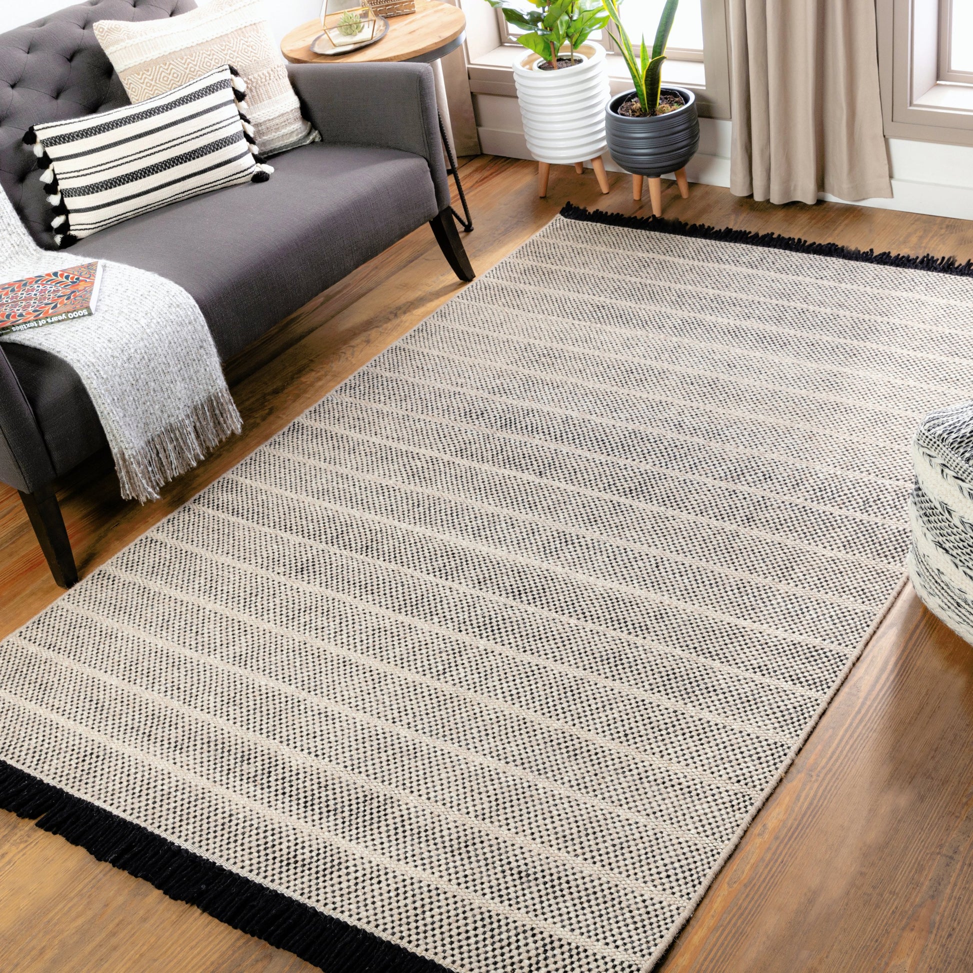 Reliance Rug - 27888 by Surya in black, beige. Made from 100% wool in a unique style.