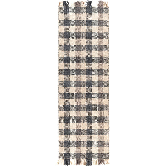 Reliance Rug - 27892 by Livabliss in charcoal, medium gray, tan, cream. Made from 100% wool in a unique style.
