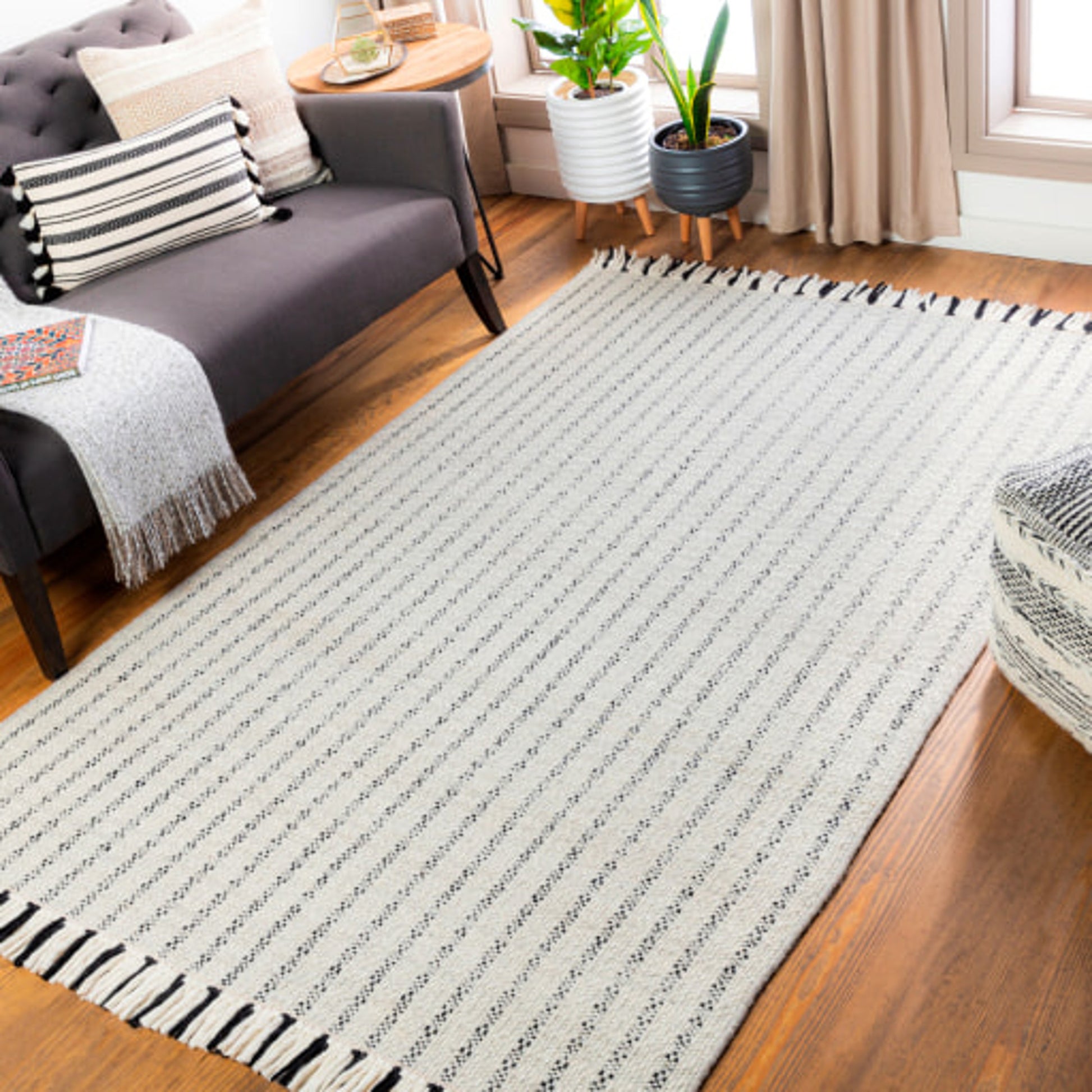 Reliance Rug - 27893 by Surya in black, light gray, cream. Made from 100% wool in a unique style.