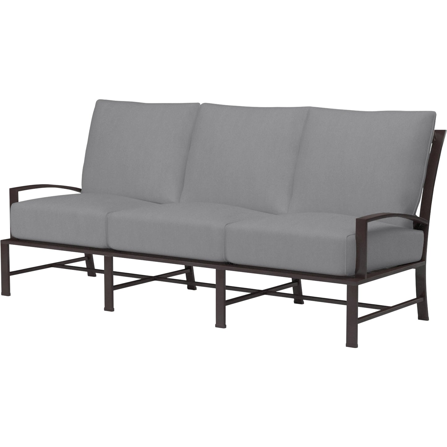 004 SI-2513937 | Primary Silo | La Jolla Outdoor Sofa by Sunset West in browns. Made from aluminum in a modern style.