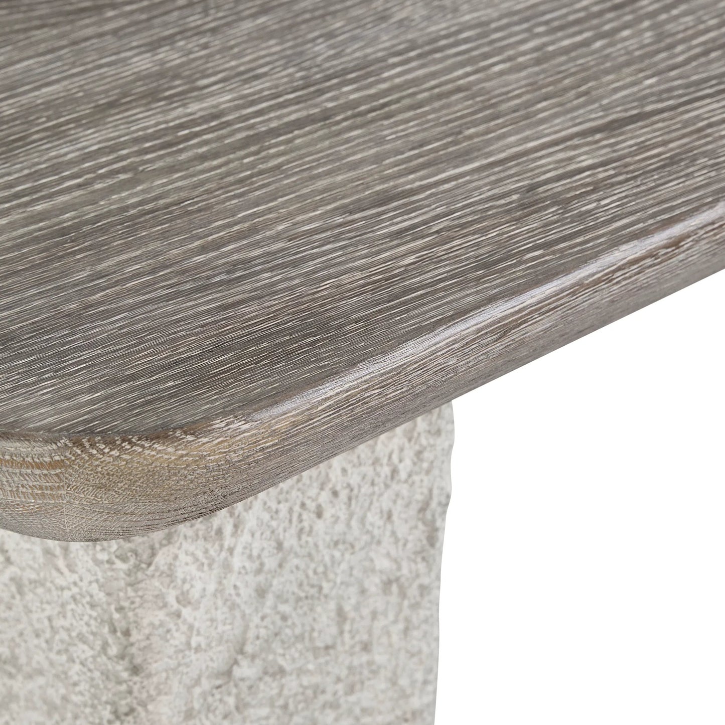 005 SI-2534114 | Closeup | Monolith Console Table by Bernhardt in brown. Made from wood, faux stone, resin in a unique style.
