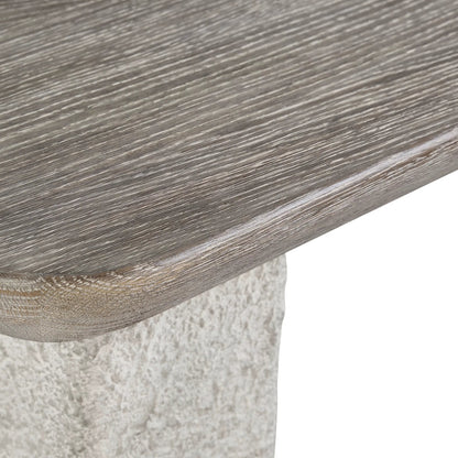 Monolith Console Table by Bernhardt in brown. Made from wood, faux stone, resin in a unique style.