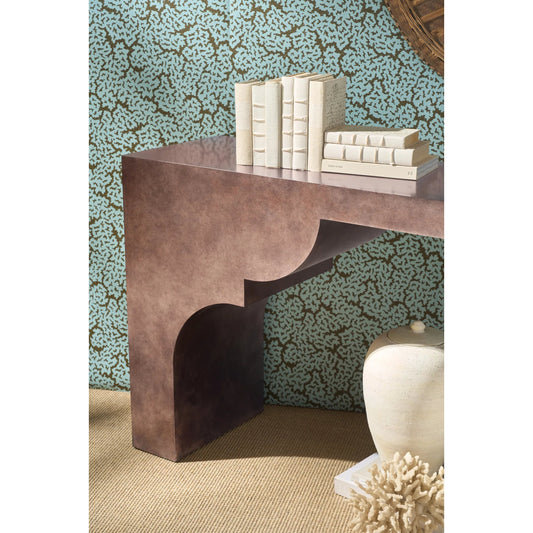 Melange Taj Console by Hooker Furniture in browns and silver. Made from unique in a modern style.