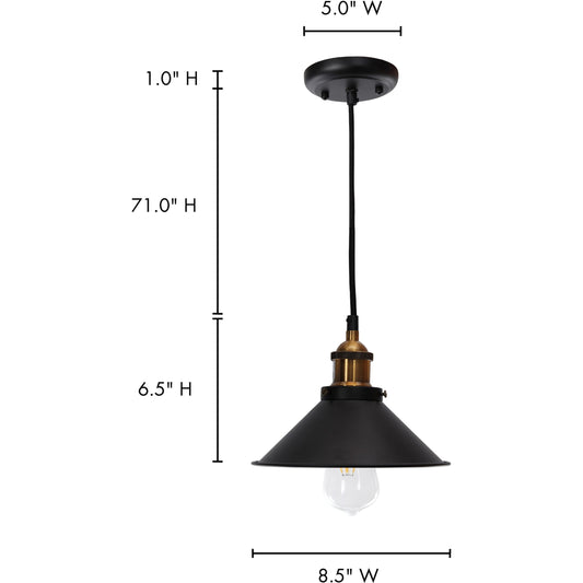 Renata Pendant Lamp by Moe's Home Collection in black. Made from iron, aluminum in a modern style.