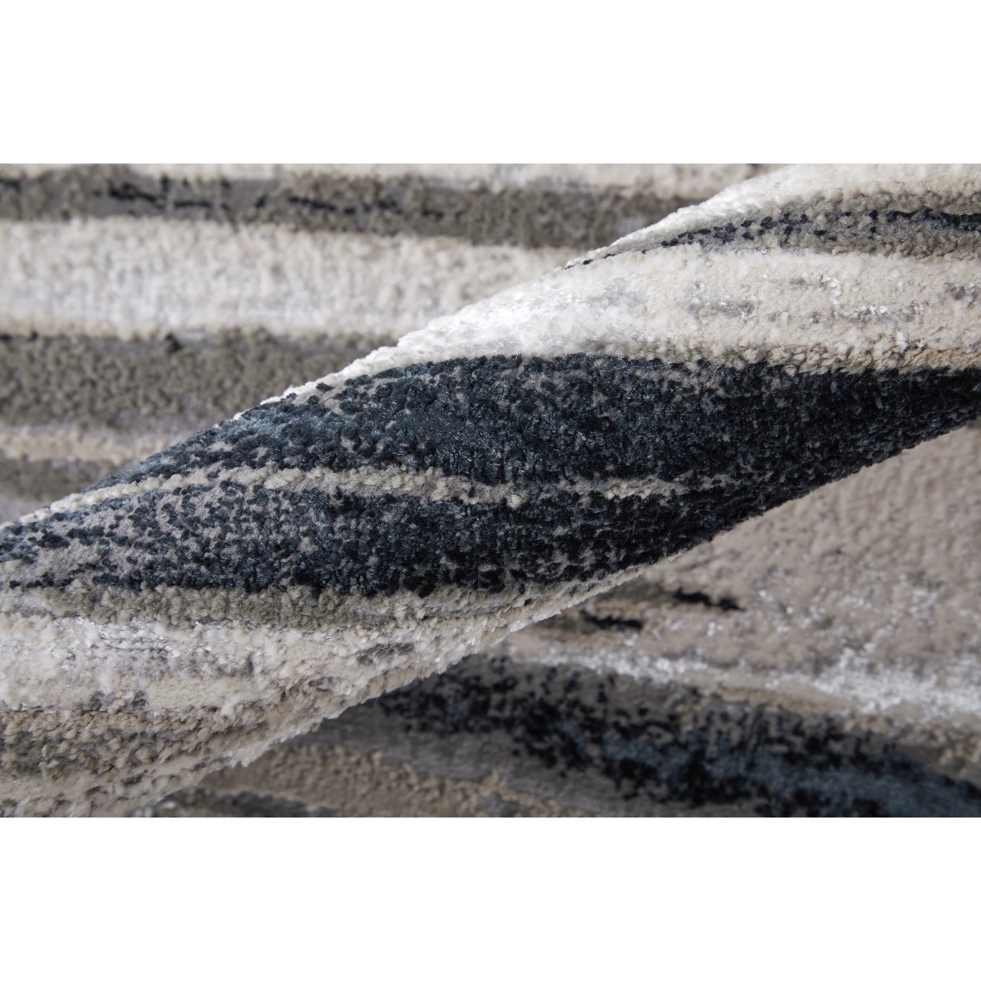 Micah Rug - 3049F by Feizy in silver, gray, black. Made from polyester, polypropylene in a unique style.