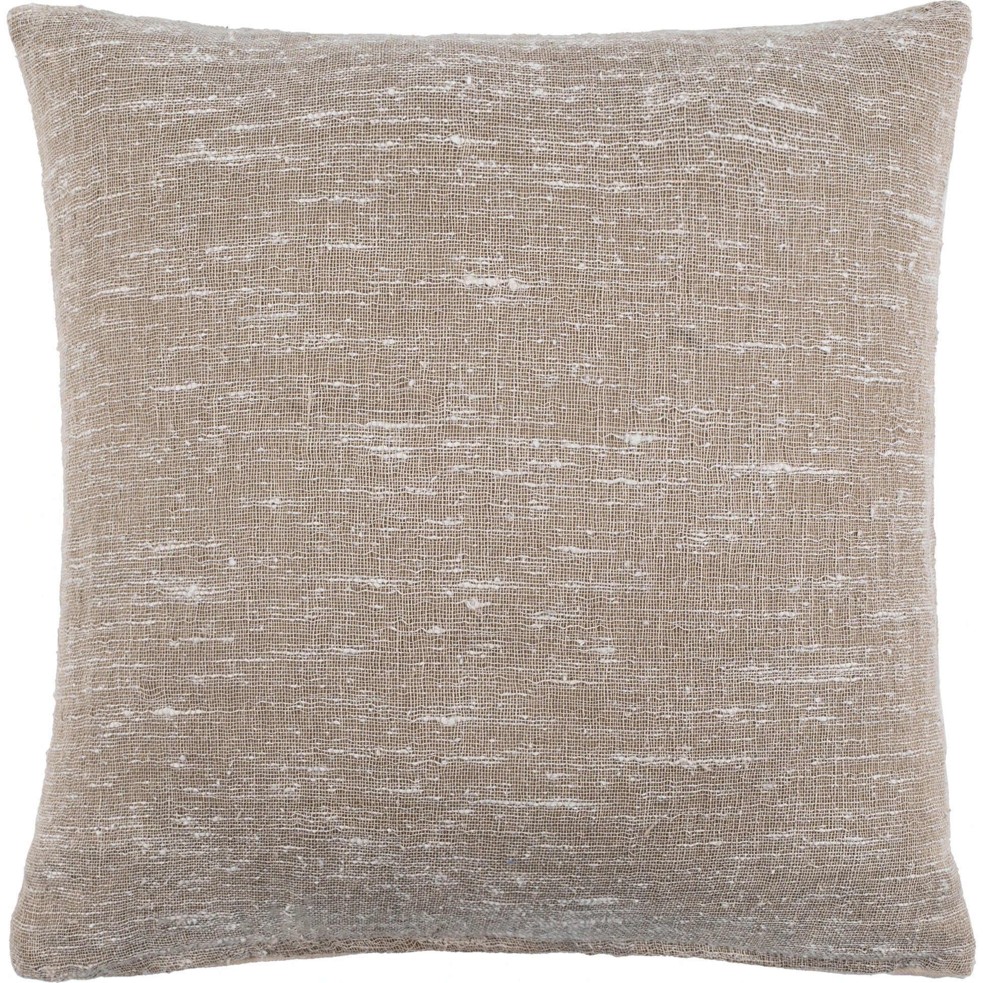 Romona Pillow - 27769 by Surya in cream, tan. Made from 50% linen, 50% polyester, 100% cotton in a unique style.