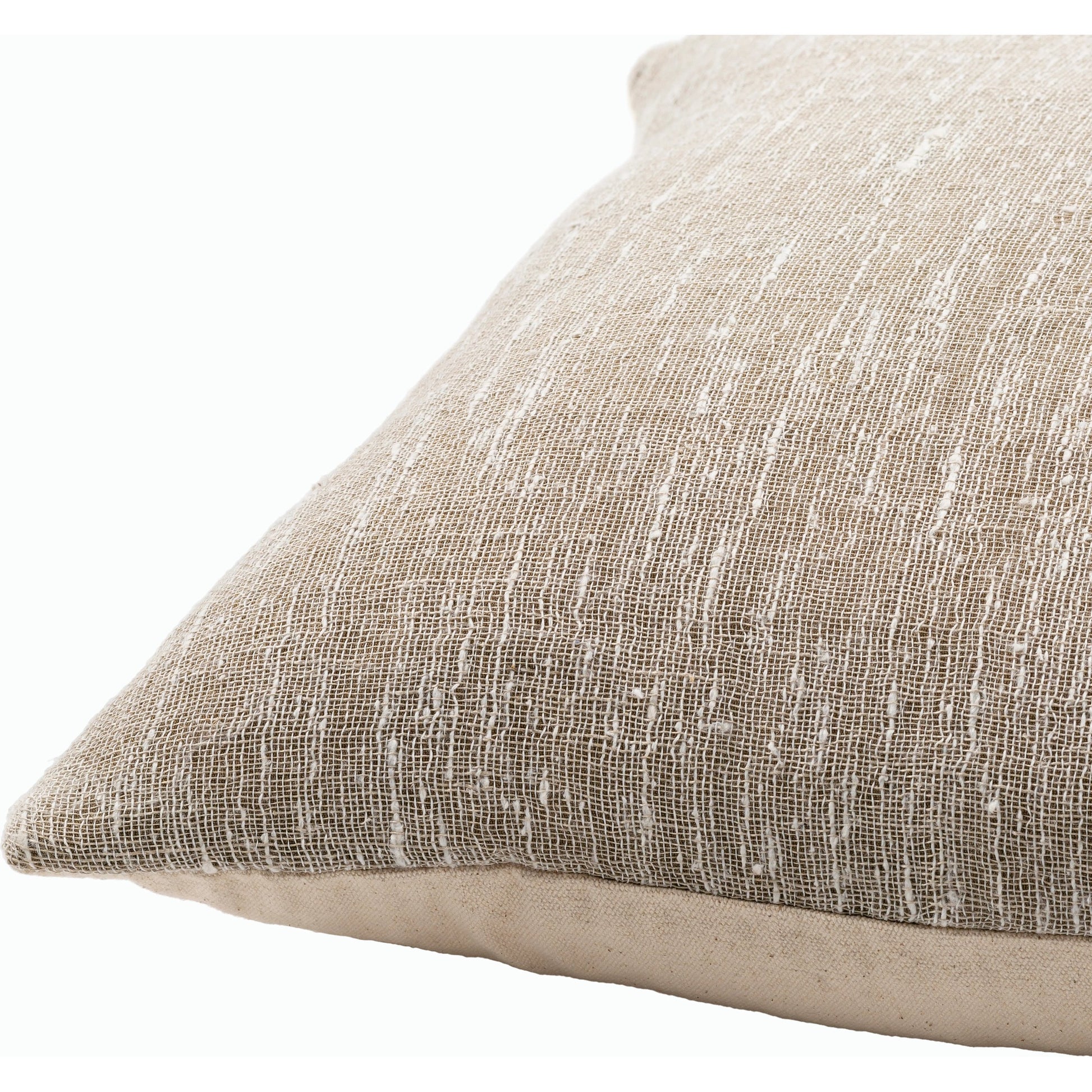 Romona Pillow - 27769 by Surya in cream, tan. Made from 50% linen, 50% polyester, 100% cotton in a unique style.