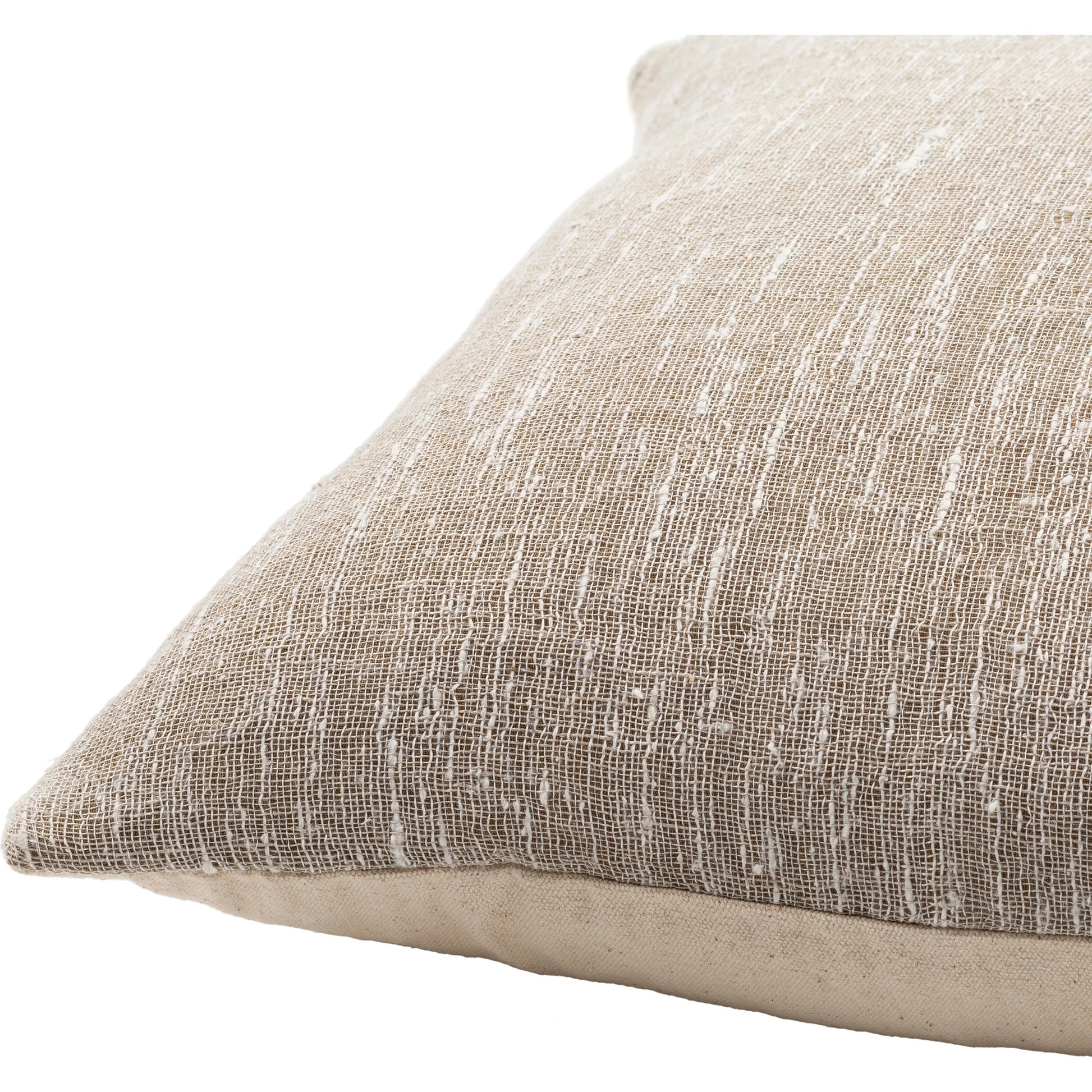 Romona Pillow - 27769 by Surya in cream, tan. Made from 50% linen, 50% polyester, 100% cotton in a unique style.