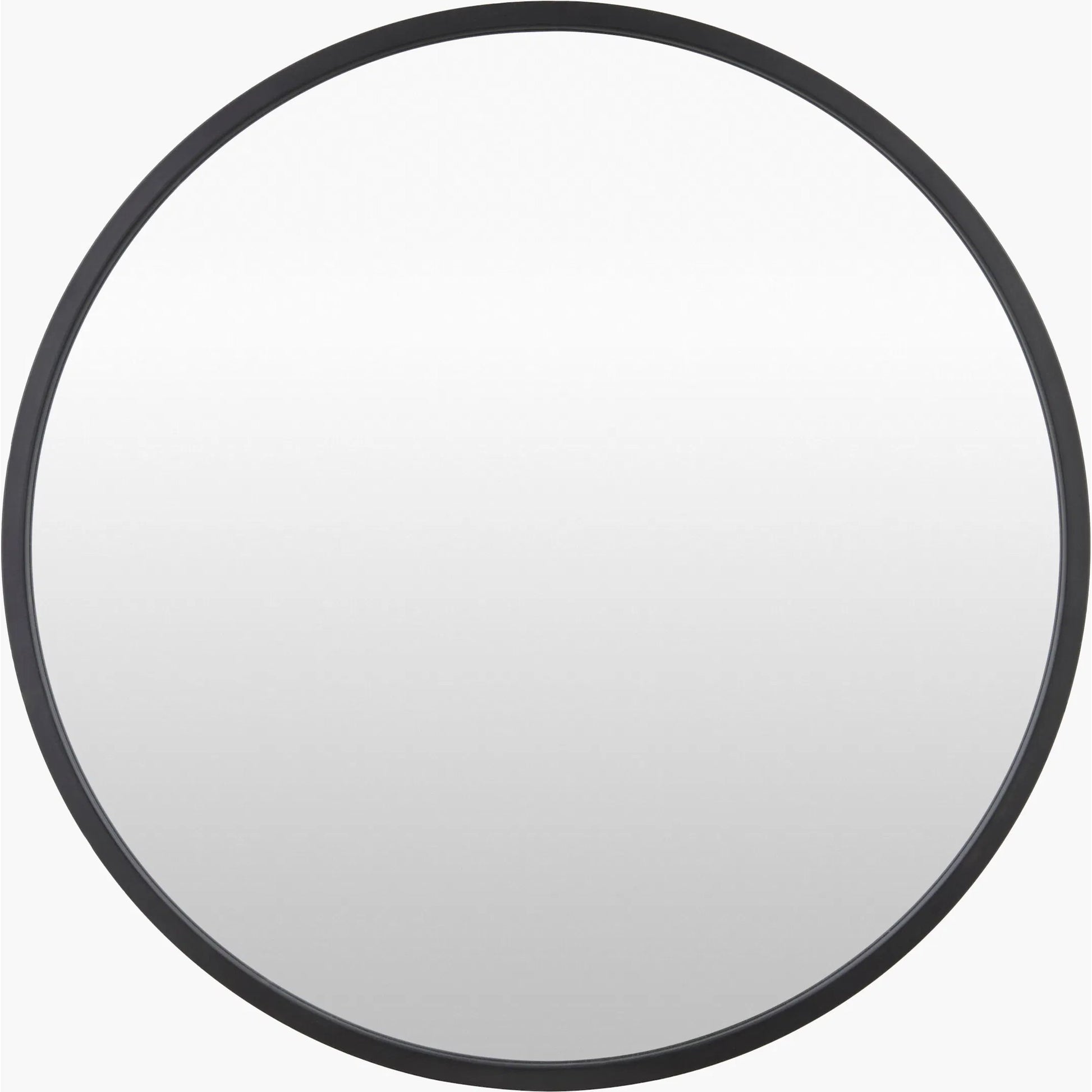 Carmen Round Accent Mirror by Surya in black and matte. Made from iron in a transitional style.