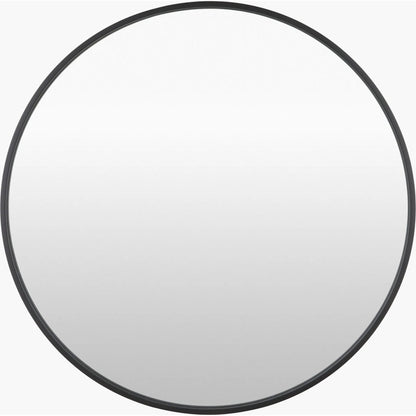 Carmen Round Accent Mirror by Surya in black and matte. Made from iron in a transitional style.