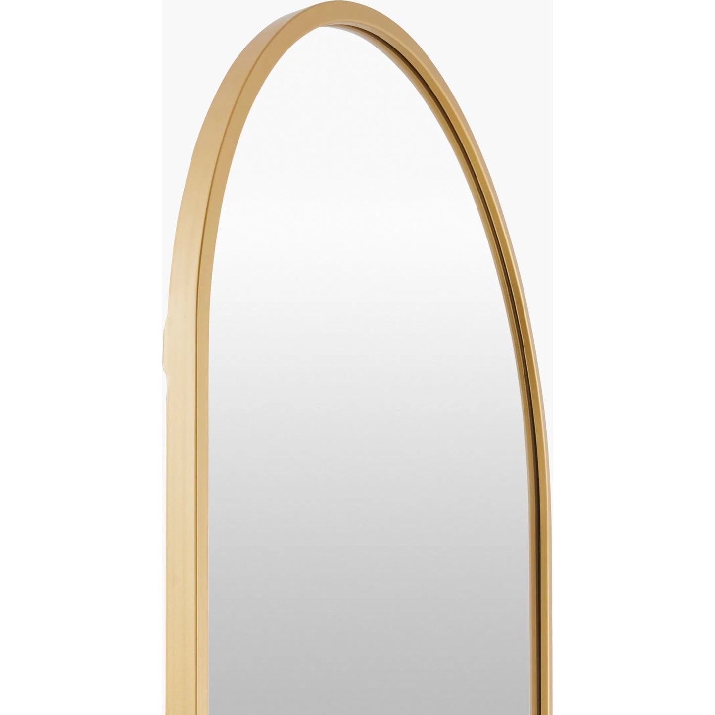 002 SI-2380137,SI-2380138 | Closeup | Carmen Arch Accent Mirror by Surya in gold and matte. Made from iron in a transitional style.