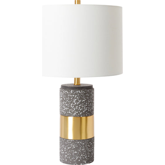 Rimini Table Lamp (Set of 2) by Surya in plated. Made from linen, polyester, concrete, metal in a modern style.