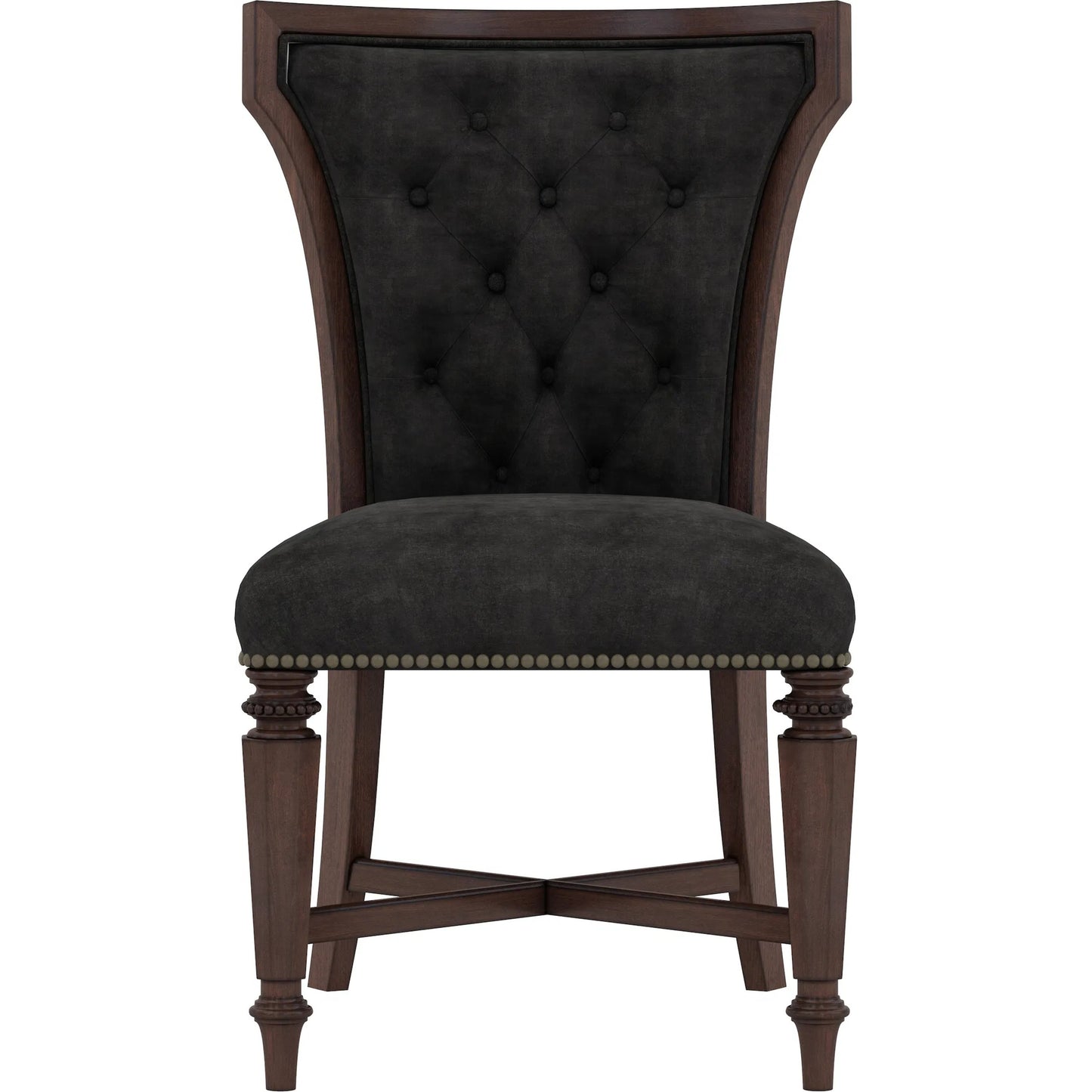 003 SI-2334474 | Additional Silo | Revival Upholstered Side Chair (Set of 2) by A.R.T. Furniture in black, brown and napa mahogany. Made from rubberwood solids, quarter mahogany veneer, foam, fabric, metal in a traditional style.