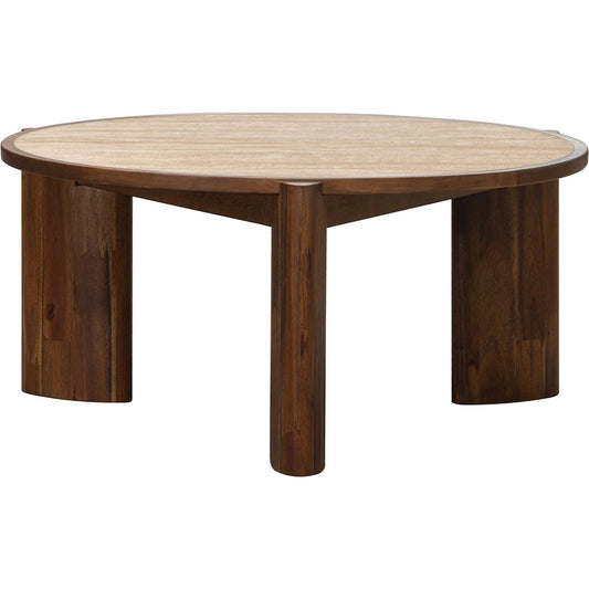 Remix Round Coffee Table by LH Imports in beige, brown. Made from unique in a unique style.