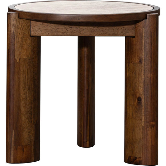 Remix Round Side Table by LH Imports in beige, brown. Made from unique in a unique style.