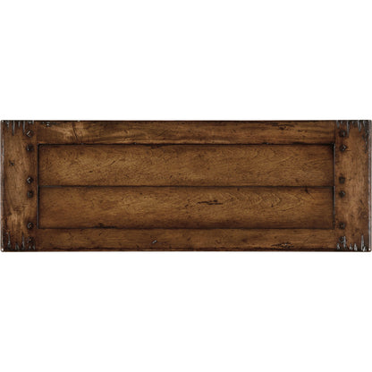 Casual Accents Walnut Accent Table by Jonathan Charles in brown and medium walnut country distressed. Made from acacia in a traditional style.