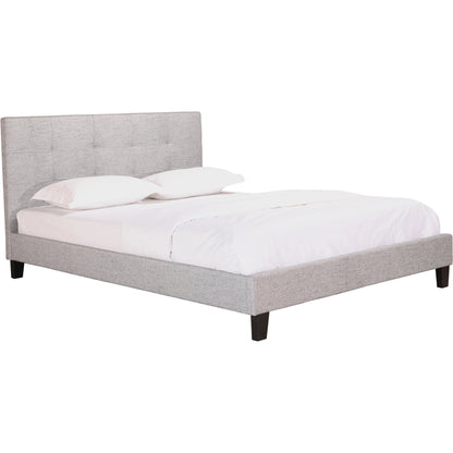 Eliza Bed by Moe's Home Collection in grey. Made from upholstery: 100% polyester, solid pine, wood slats, plywood, mdf in a modern style.
