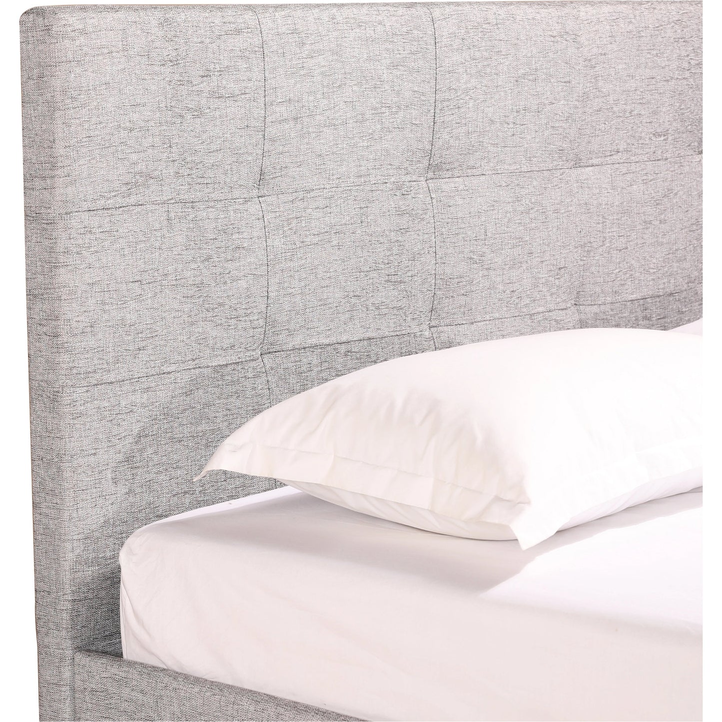 012 SI-2121911 | Additional Silo | Eliza Bed by Moe's Home Collection in grey. Made from upholstery: 100% polyester, solid pine, wood slats, plywood, mdf in a modern style.