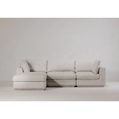 Justin Slipper Chair by Moe's Home Collection in taupe. Made from 90% polyester, 10% linen upholstery, solid pine wood frame, mdf, foam in a modern style.