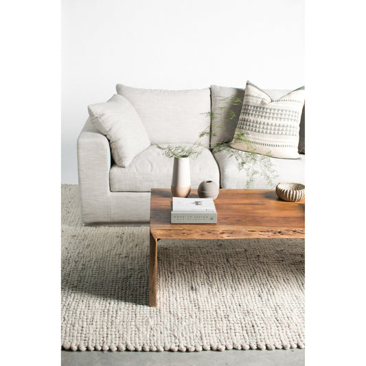 Justin Slipper Chair by Moe's Home Collection in taupe. Made from 90% polyester, 10% linen upholstery, solid pine wood frame, mdf, foam in a modern style.