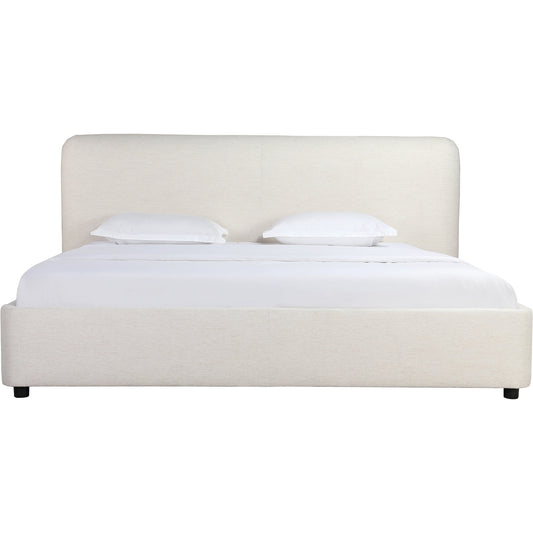 Samara Bed by Moe's Home Collection in linen. Made from upholstery: 85% polyester, 15% linen, solid pine frame, plywood, mdf, foam in a modern style.