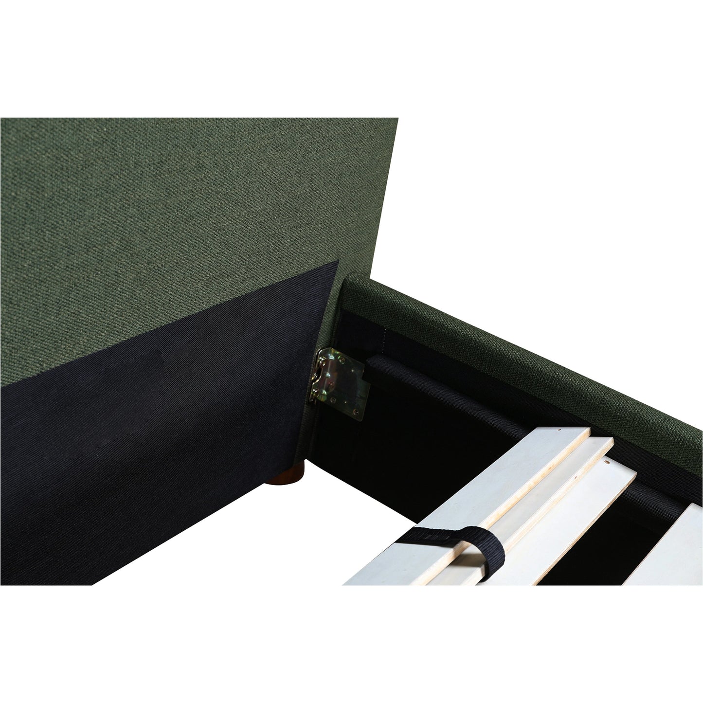 140 SI-2121969 | Closeup | Luzon Bed by Moe's Home Collection. Made from upholstery: 80% polyester, 20% linen, solid pine frame, plywood, mdf, foam in a modern style.