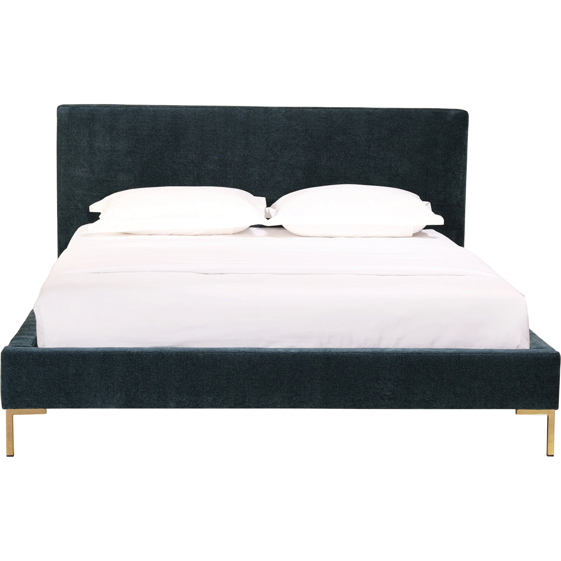 Astrid Bed by Moe's Home Collection in blue. Made from upholstery: 100% polyester, solid pine frame, foam, plywood, mdf in a modern style.