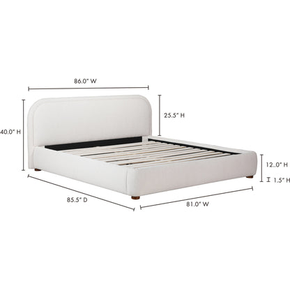 Colin Bed by Moe's Home Collection in oatmeal. Made from upholstery: 100% polyester, solid pine frame, plywood, mdf, foam in a modern style.