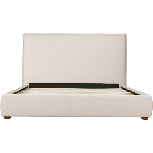 Luzon Tall Headboard Bed by Moe's Home Collection. Made from upholstery: 80% polyester, 20% linen, solid pine frame, plywood, mdf, foam in a modern style.
