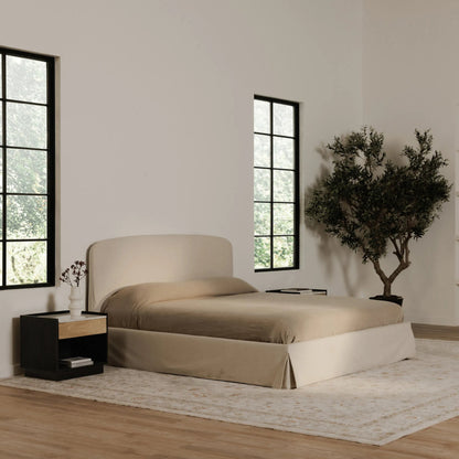 Joan Storage Bed by Moe's Home Collection in cream. Made from unique in a eclectic & global style.