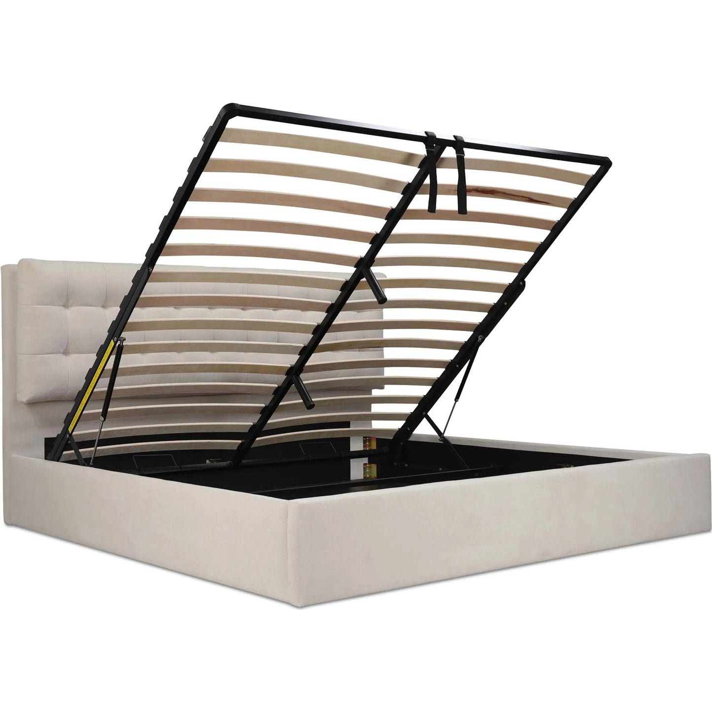041 SI-2368332 | Additional Silo | Sebastion Storage Bed by Moe's Home Collection. Made from upholstery: 100% polyester, frame: solid wood, plywood, mdf, foam, lift hydraulic storage: piston 800n in a transitional style.