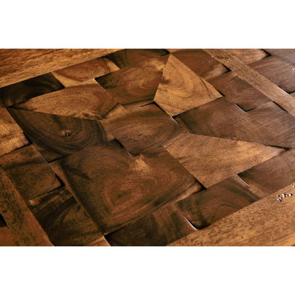 Casual Accents Walnut Parquet Oyster Cocktail Table by Jonathan Charles in brown and country oyster. Made from acacia in a traditional style.