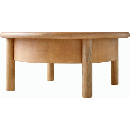 Rondo Coffee Table - 530630 by Surya in top: brown, base: brown and naturalnatural. Made from mango wood in a modern style.