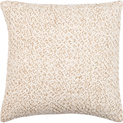 Ranell Pillow - 481563 by Surya in off-white, pearl, ash. Made from front: 55% cotton, 45% linen, back: 100% cotton in a modern style.