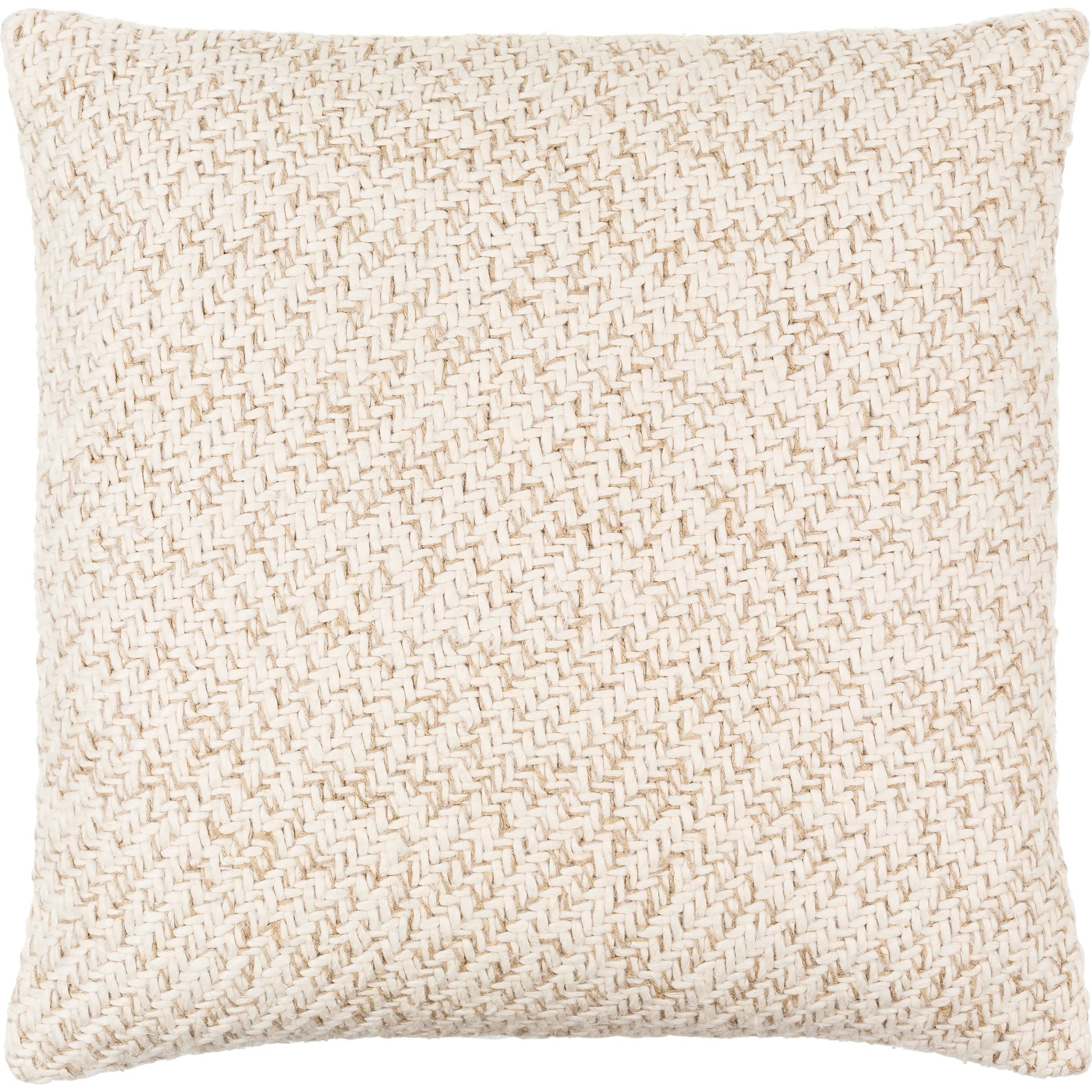 Ranell Pillow - 481563 by Surya in off-white, pearl, ash. Made from front: 55% cotton, 45% linen, back: 100% cotton in a modern style.