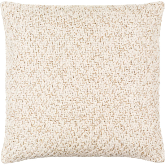 Ranell Pillow - 481563 by Surya in off-white, pearl, ash. Made from front: 55% cotton, 45% linen, back: 100% cotton in a modern style.
