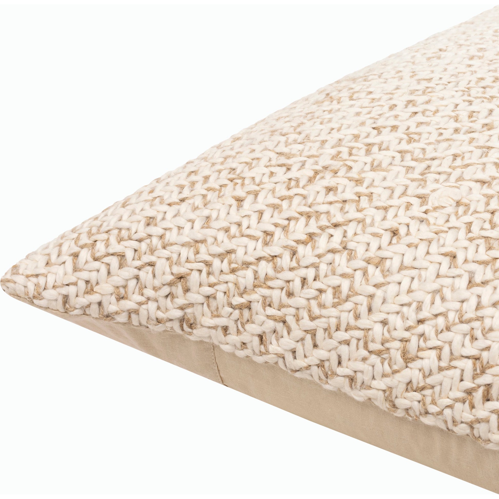 Ranell Pillow - 481563 by Surya in off-white, pearl, ash. Made from front: 55% cotton, 45% linen, back: 100% cotton in a modern style.