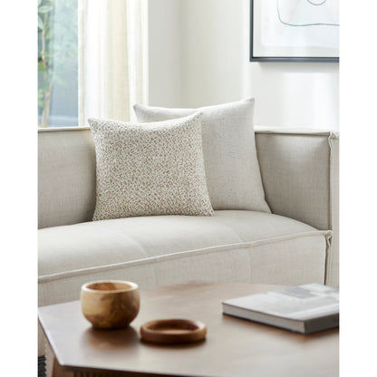 Ranell Pillow - 481563 by Surya in off-white, pearl, ash. Made from front: 55% cotton, 45% linen, back: 100% cotton in a modern style.