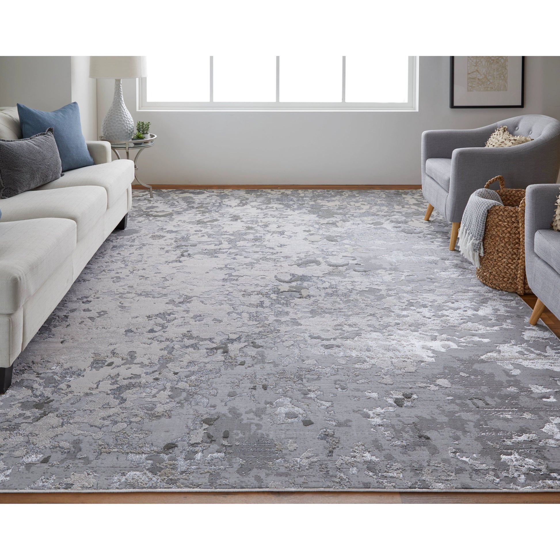 Micah Rug - 3336F by Feizy in silver, gray, white. Made from polyester, polypropylene in a unique style.