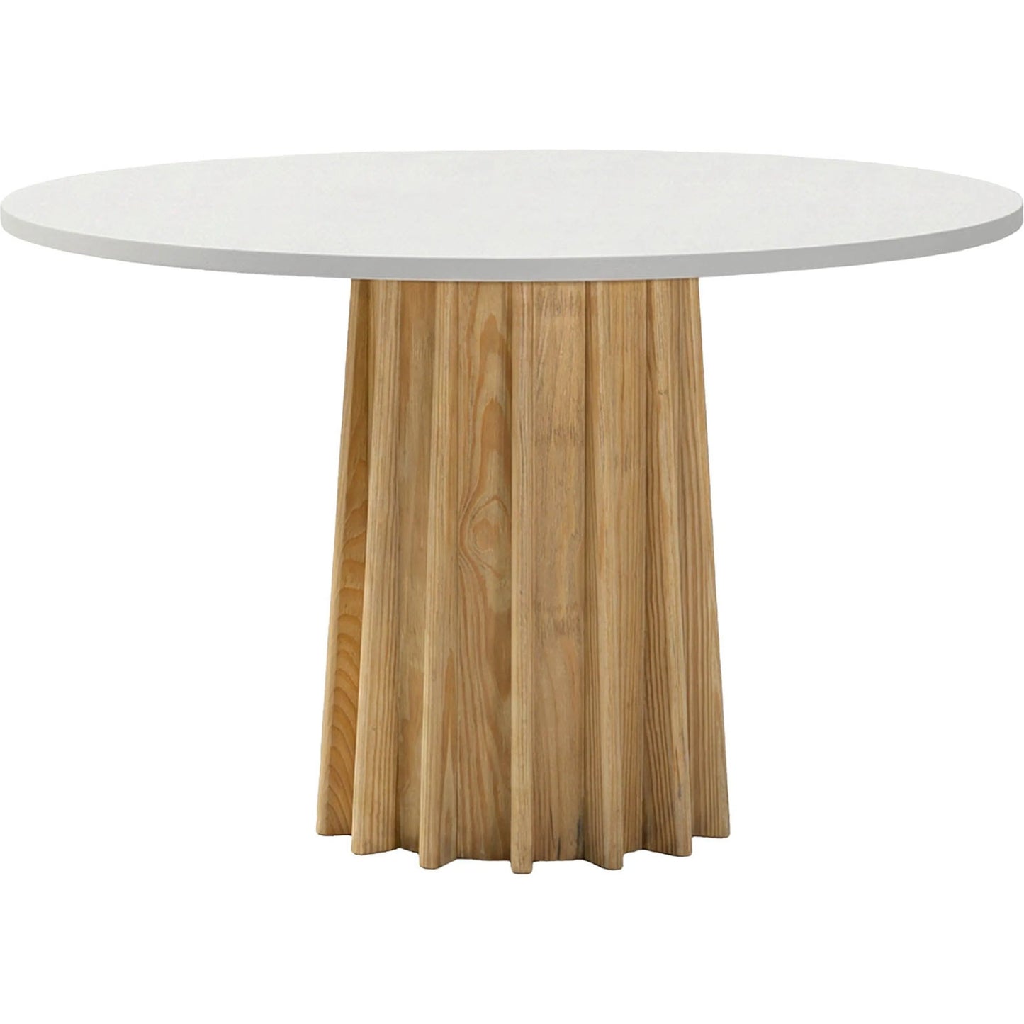 000 SI-2630305 | Primary Silo | Sculpture Dining Table by LH Imports in white, brown and natural. Made from solid pine, mdf, cement paint (natural oak, white cement colour) in a unique style.
