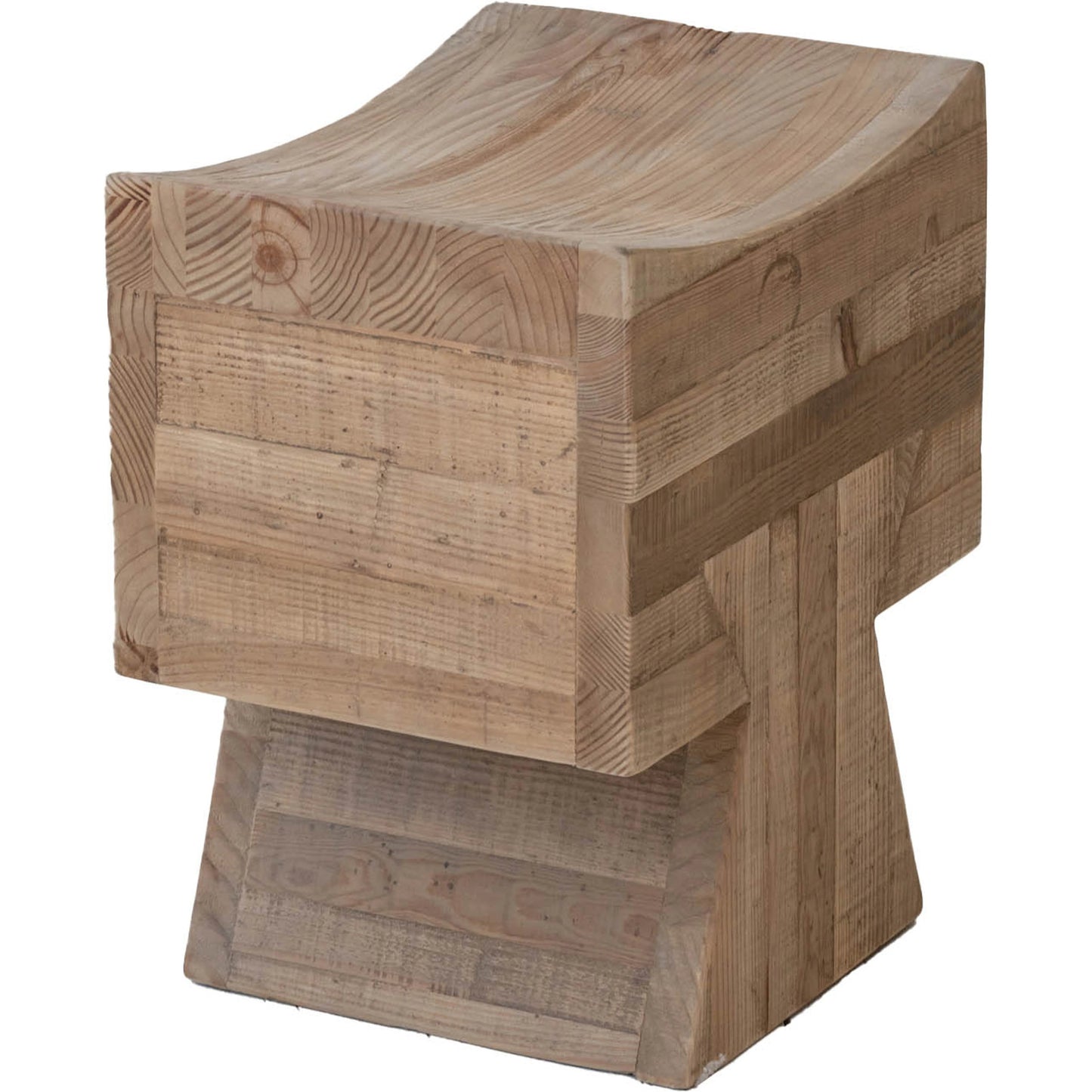 002 SI-2004380 | Additional Silo | Pieta Stool by LH Imports in brown and natural brushed. Made from reclaimed white pine in a modern style.