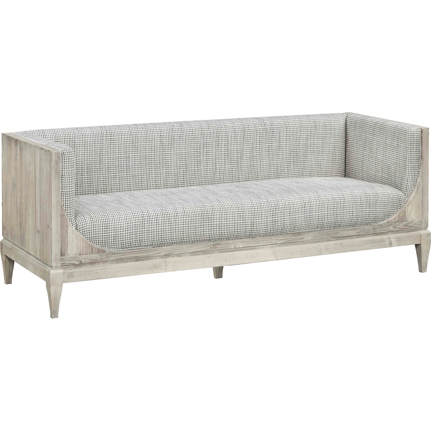 001 SI-2004390 | Primary Silo | Raphael Sofa by LH Imports in light grey and antique white washed. Made from white pine, polyester, flax fabric, pu foam in a modern style.