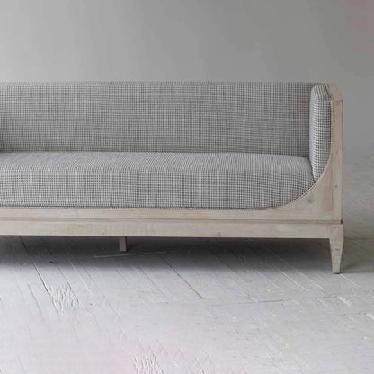 Raphael Sofa by LH Imports in light grey and antique white washed. Made from white pine, polyester, flax fabric, pu foam in a modern style.