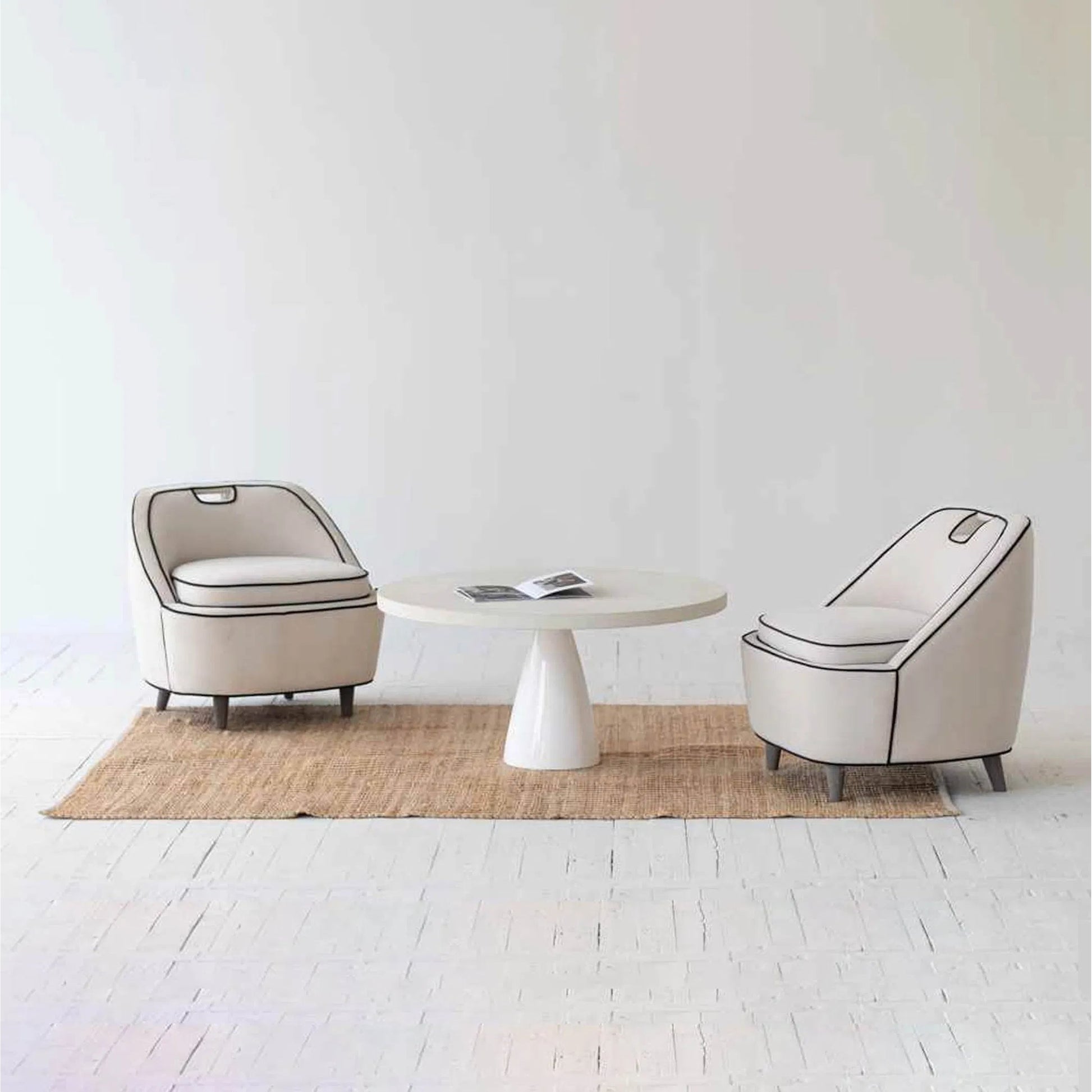 Sculpture Coffee Table by LH Imports in white. Made from plywood, concrete, fiber reinforced plastic in a modern style.