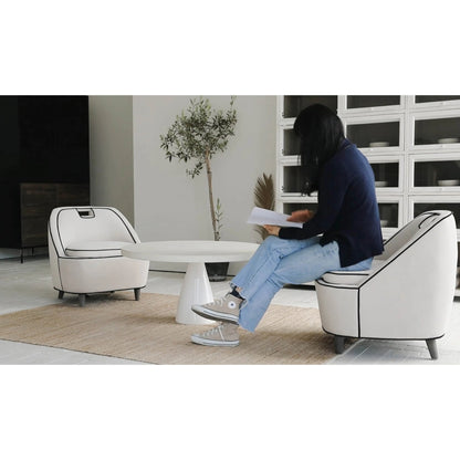 Sculpture Coffee Table by LH Imports in white. Made from plywood, concrete, fiber reinforced plastic in a modern style.